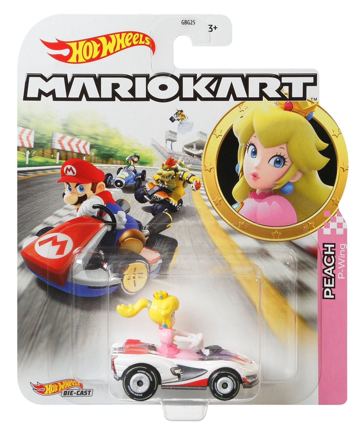 Hot Wheels Mario Kart Vehículo de Juguete Princesa Peach P-Wing