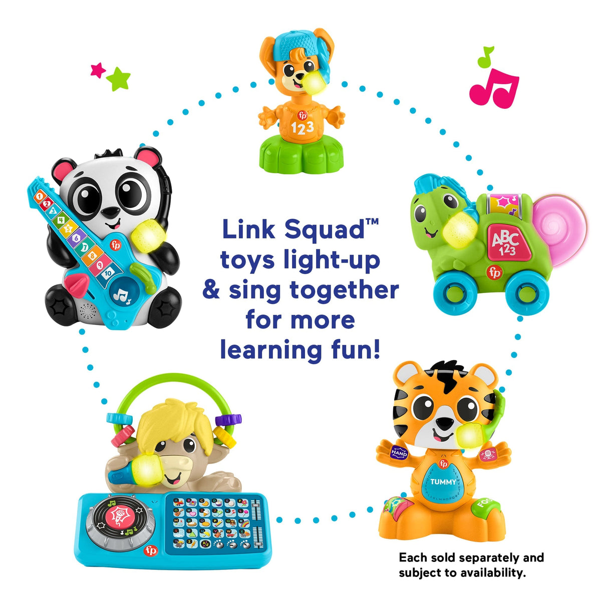 Fisher-Price Link Squad Jam & Count Panda Baby Learning Toy With Music & Lights